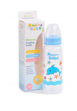 BIBRON NOTRE BEBE SILICONE LESS COLIC 240ML