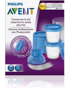 AVENT SET POTS CONSERVATION  POUR  LAIT MATERNEL 180 ML