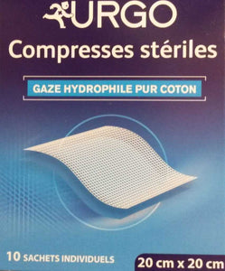 URGO COMPRESSES STERILES 20*20 CM (BTE 10)